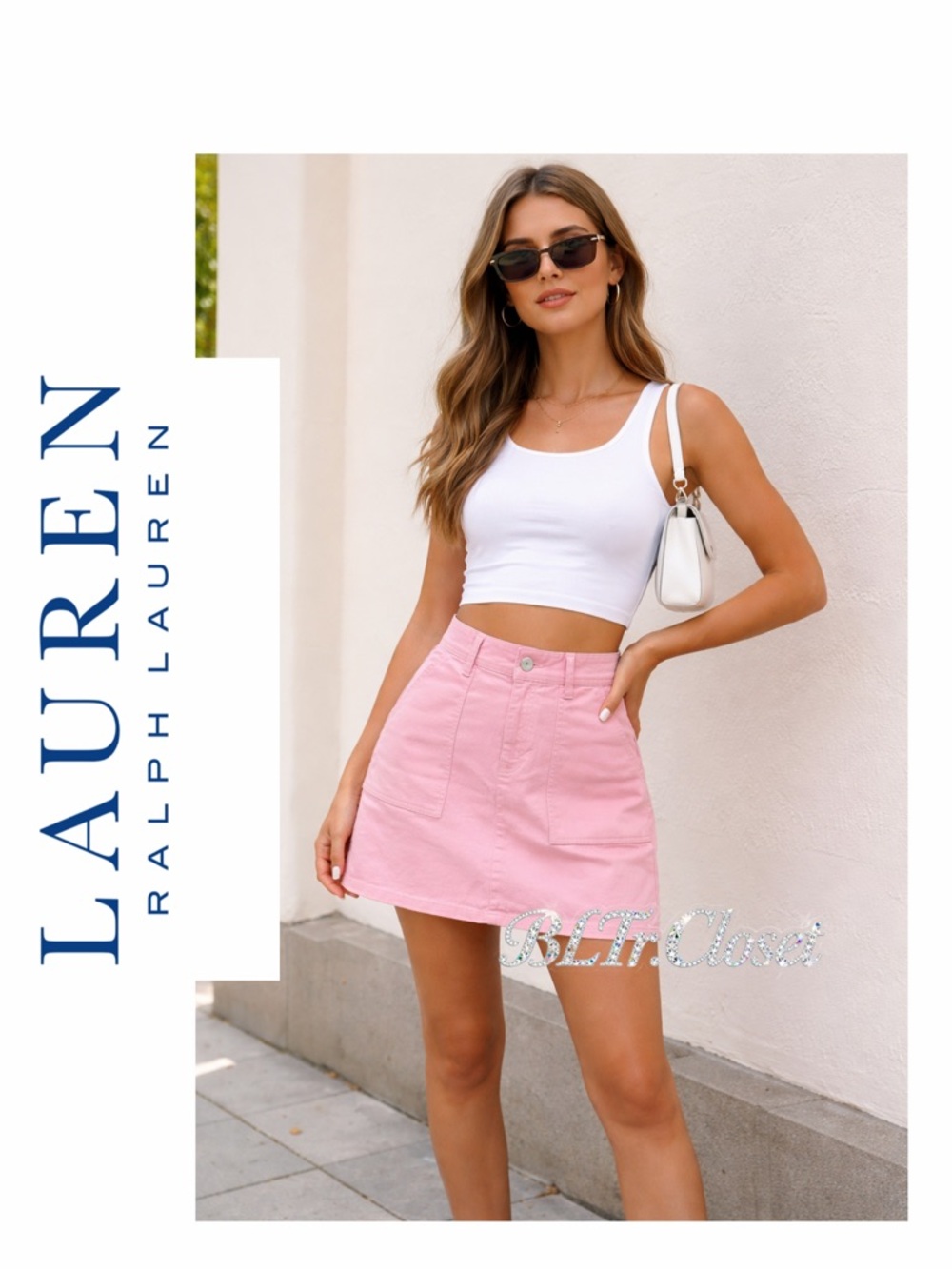 Lauren Ralph Lauren Candy Pink Mini Skirt Stretchy Sz 8 Preppy Coquette core